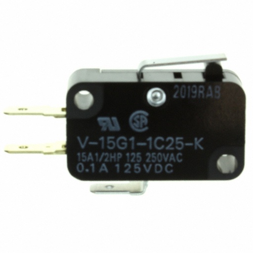 [V15G1C25K] MICRORRUPTOR 15A PALANCA CORTA L=22,1MM   V15G11C25K  SIMIL X-1 PLR-SC