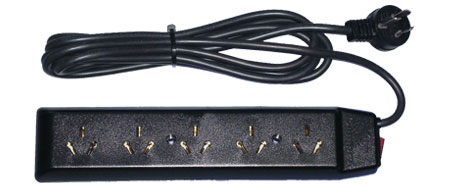 [0000210160204] (OFERTA HASTA 31/12/2024) TOMA MULTIPLE UNIV (5 TOMAS COMB) CON CABLE 3mts Y FICHA NEGRO  (ZAPATILLA CON CABLE)