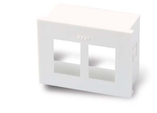 [0000210697403] (OFERTA HASTA 31/12/2024) CAJA DE ALOJE DOBLE P/MODULO RJ45 Y RJ11 BLANCO