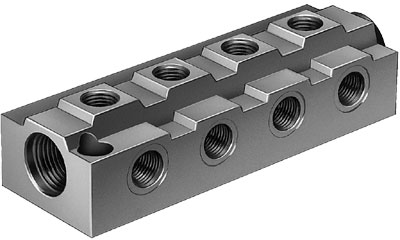 [*82455] BLOQUE DISTRIBUIDOR FR-8-1/4 / 8 SALIDAS - CONEX NEU G1/4 - ENTRADA G1/2