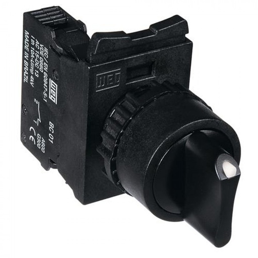 [CSW-CK2F45-10-3VF] SELECTOR NEGRO 2 POS FIJAS 45º 1NA CORTA IP66 COMPLETO   CSW-CK2F45-10-3VF