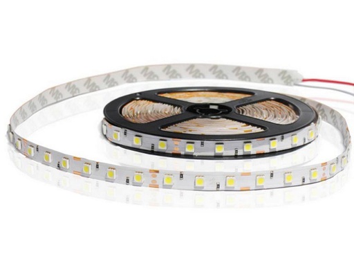 [92275] TIRA FLEXIBLE 60 LEDS   14.4W/mt (X 5 METROS) C/ADHESIVO 3M BLANCO FRIO IP66 4500LM 12VDC 5050SMD 40000HS DIMERIZABLE