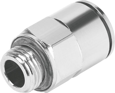 [558664] RACOR NPQM-D-G14-Q6-P10 / RECTO / CONEX NEU G1/4 - RACOR 6MM / LATON NIQUELADO