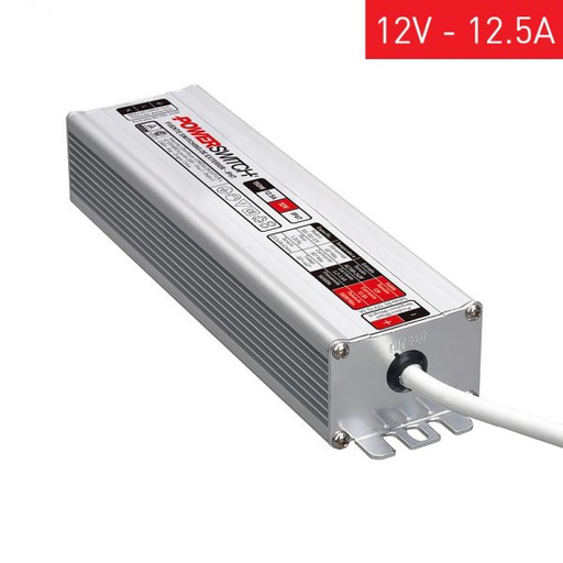 [95271] FUENTE DE ALIMENTACION POWERSWITCH 12V 12.5A GABINETE METALICO IP67 P/EXTERIOR