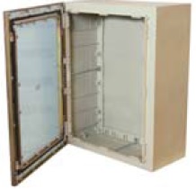 [190355] GAB PVC BEIGE 640 X 500 X 250MM IP65 S/ CHASIS  C/ TAPA TRANSP