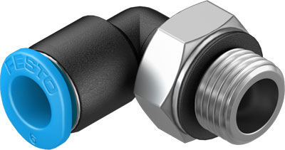 [186269] RACOR QSML-G1/8-6 / FORMA L / CONEX NEU G1/8 - RACOR 6MM / ROSCA EXT C/ HEXAG / ORIENTABLE 360