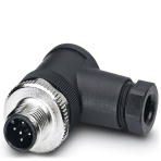 [SACC-M12MR-5CON-PG 7-M] CONECTOR, 5 POLOS, CONECTOR MACHO ACODADO M12, CODIFICADO A, CONEXION POR TORNILLO, MATERIAL DE MOLETEADO: FUNDICION INYECTADA DE CINC, NIQUELADA, PRENSAESTOPAS PG7, DIAMETRO EXTERIOR DEL CABLE 4mm ... 6mm