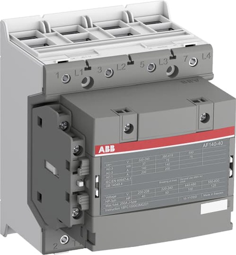 [AF140-40-11-13] CONTACTOR TETRAPOLAR 200A 45KW (AC1) BOB 110VCA 110VCC 220VCA 220VCC AF140-40-11-13