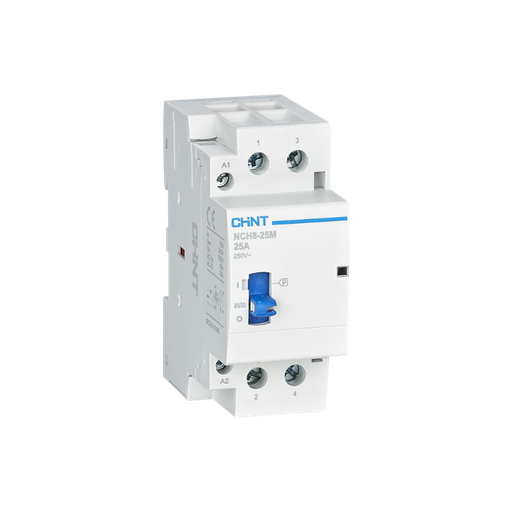 [108916] CONTACTOR MODULAR P/ RIEL DIN   NCH8-25M/20 - In:25A 2NA - Man/Rem - Bob: 220-240VCA - 1 MOD DIN