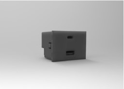 [109890] MOD CARGADOR USB DOBLE (A+C) 220V GRIS 5A