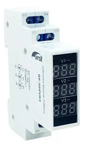 [110329] VOLTIMETRO DIGITAL MODULAR TRIFASICO P/RIEL DIN  3 LECTURAS INDEPENDIENTES  80V ~ 500V AC