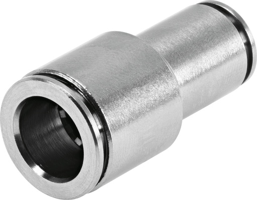 [NPQH-D-Q12-Q8-P10] RACOR RAPIDO RECTO / REDUCTOR / CONEX NEU RACOR 12MM - RACOR 8MM / LATON NIQUELADO