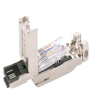 [100327851] Industrial Ethernet FastConnect RJ45 Plug 180 4x2, conector RJ45; Cat 6A; (10/100/1000/10000 Mbits/s) con caja de metal robusta y sistema de conexión FC, para IE FC Cable 4x2 (AWG24); salida de cable a 180°